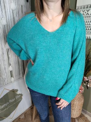Pull Oversize en maille - turquoise 