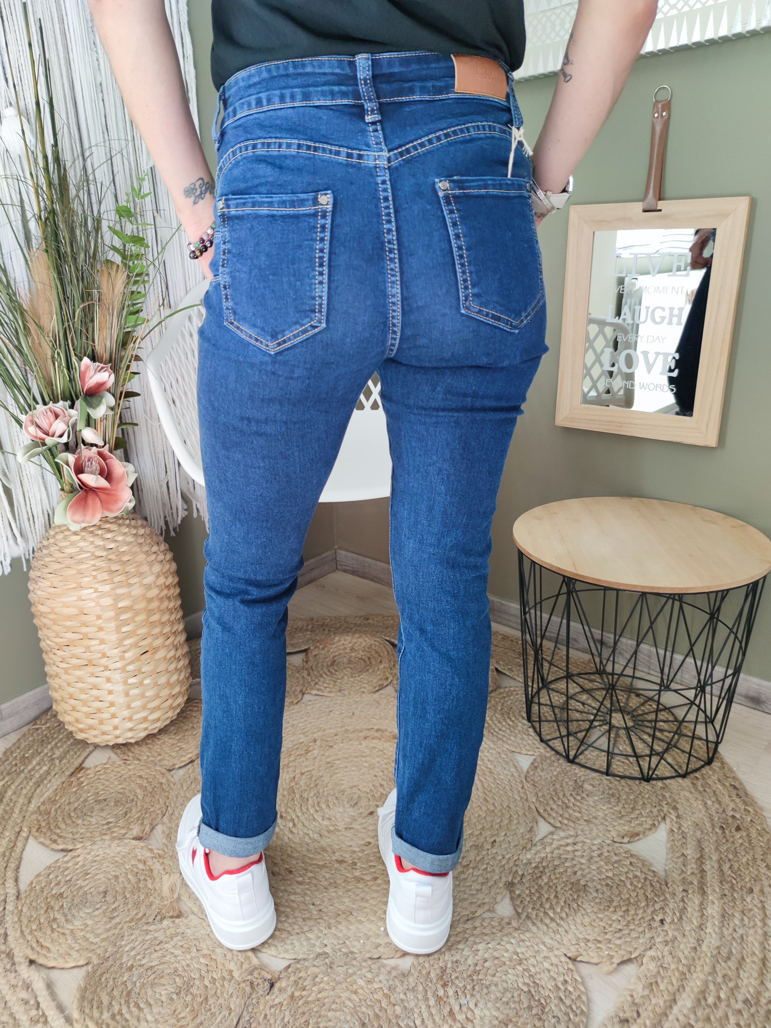 Jeans coupe slim "push up" : bleu foncé 