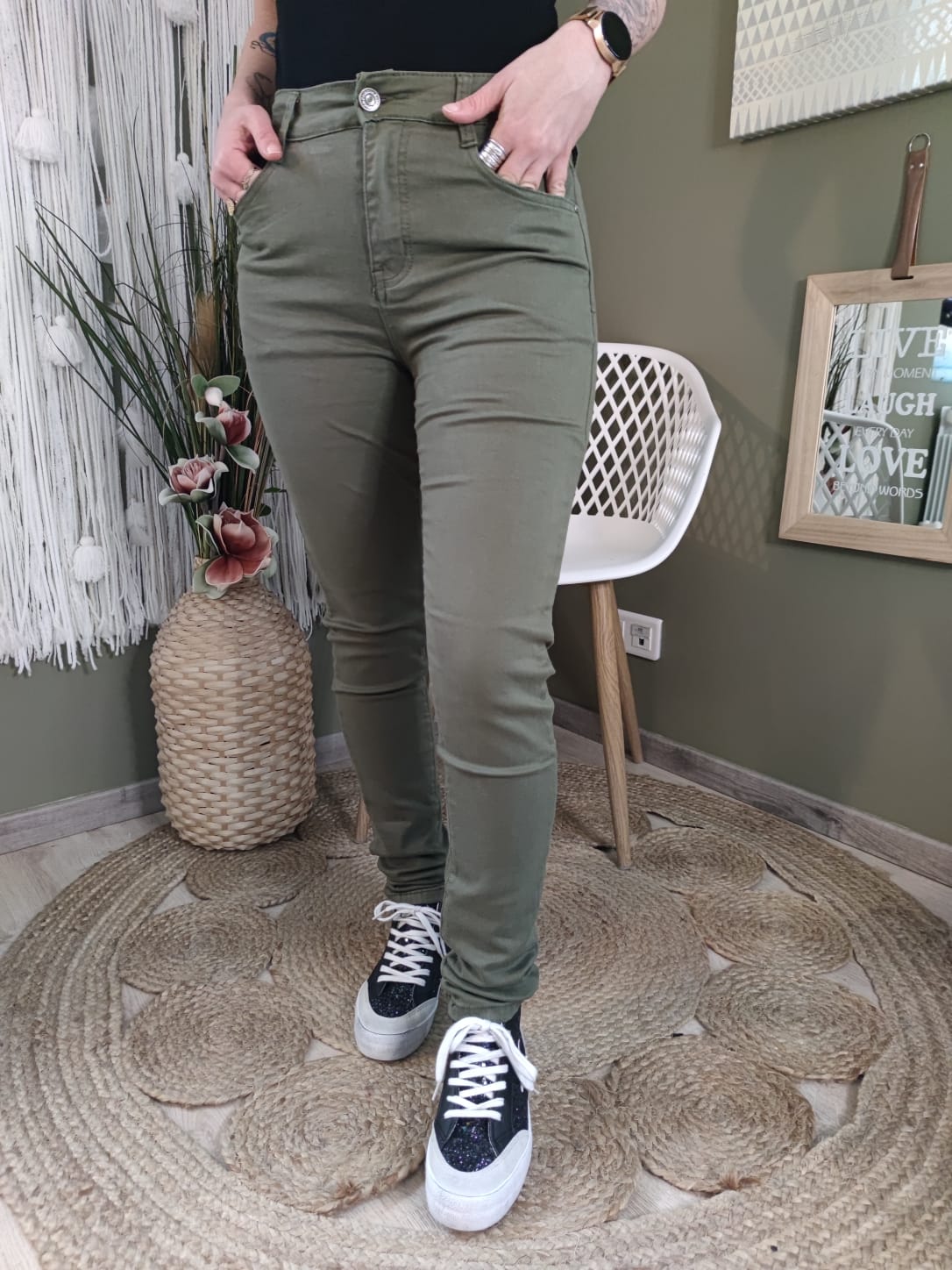 Pantalon "confort" VOGGO - vert kaki : 36 au 44 