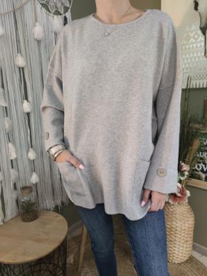 Pull coupe loose "tricotonic" - gris 