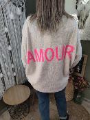 Pull ultra oversize AMOUR - beige