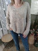 Pull oversize "étoile" - taupe