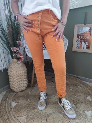 Pantalon orange boutons asymétriques
