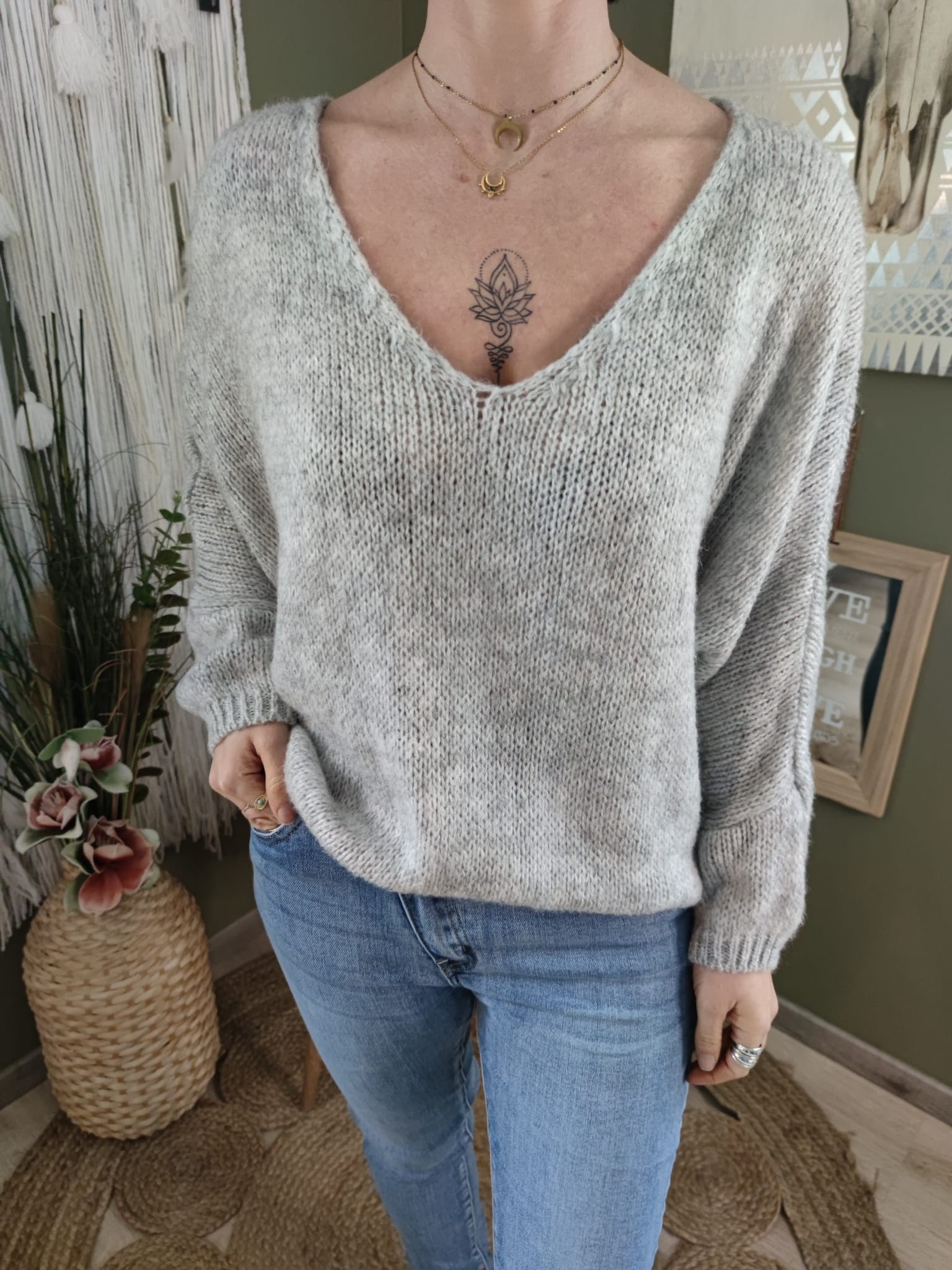  Pull oversize - gris clair