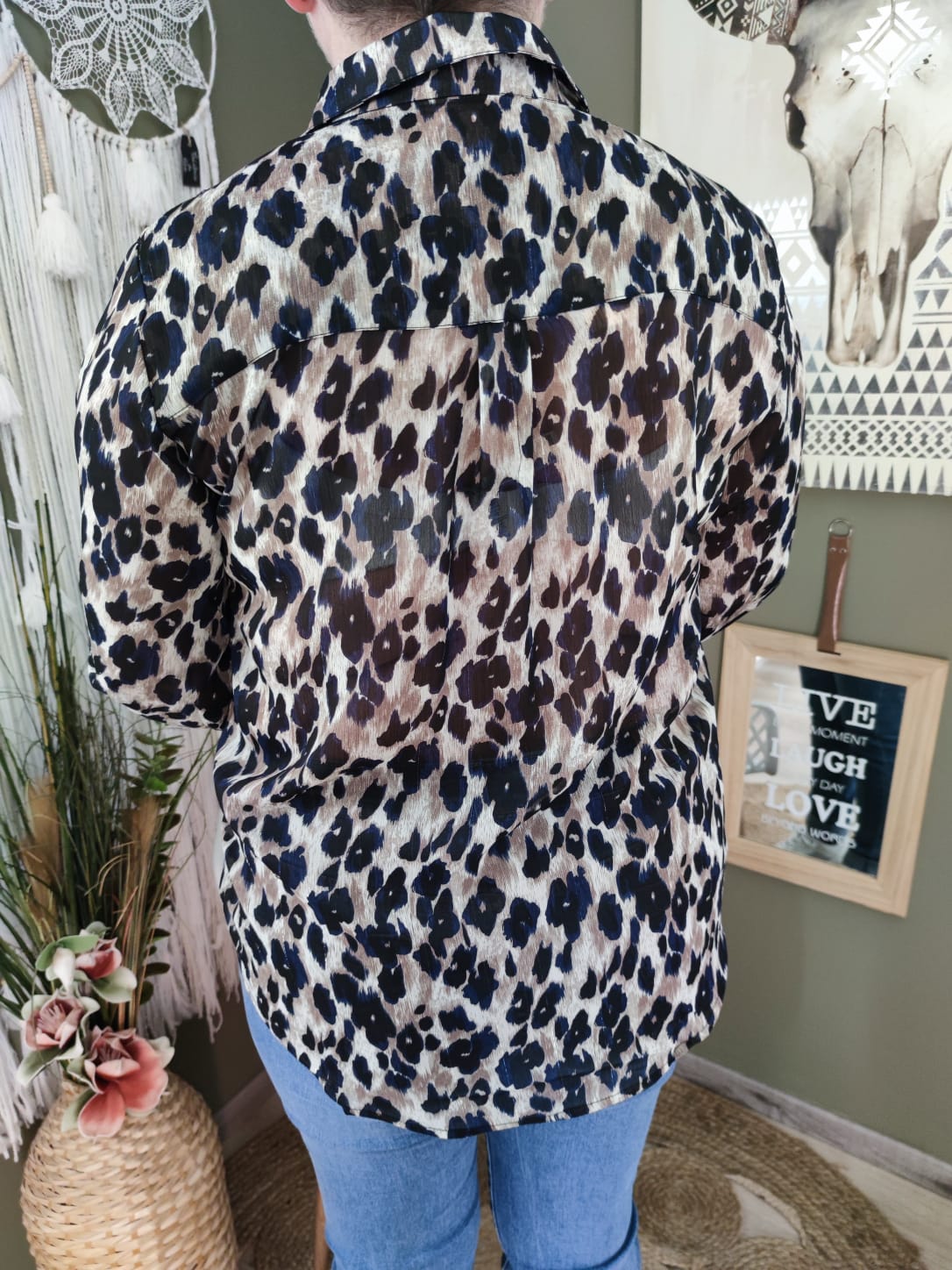 Chemise en voile - imprimé léopard : 40 au 48