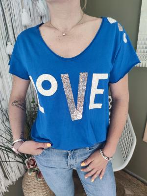  T-shirt "LOVE" - bleu électrique 